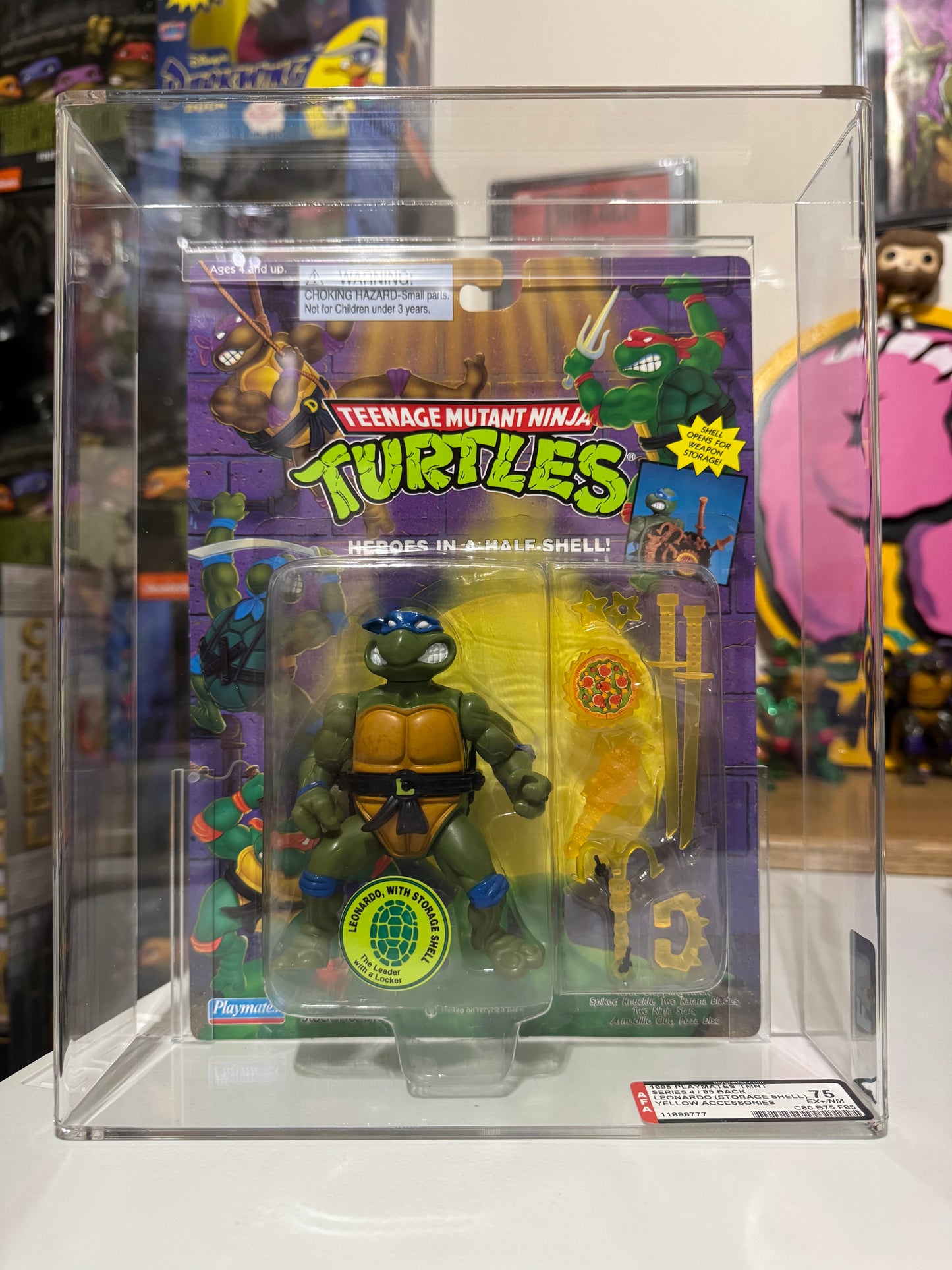 š„·š¢Vintage TMNT Black Belt Storage Shell Leonardo Graded AFA 75š„ Rare Grail!