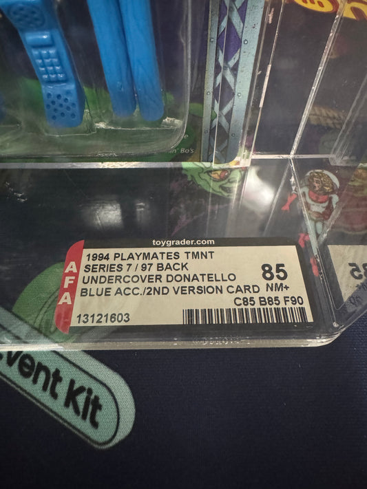 Vintage TMNT AFA 85 Cloth Coat Undercover Donatello 1994 HTF MOC